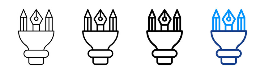 Creative Tools Icon Different Style Outline Collection Set