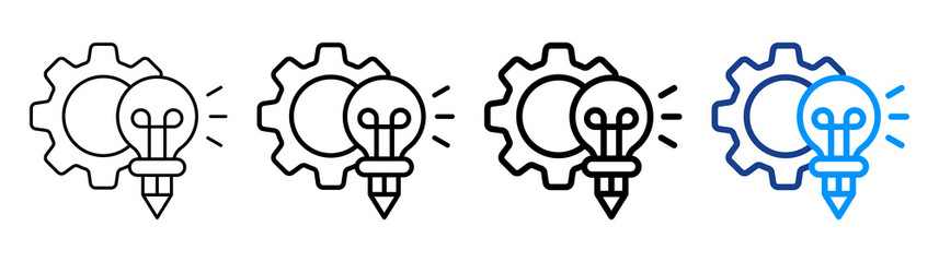 Creative Development Icon Different Style Outline Collection Set