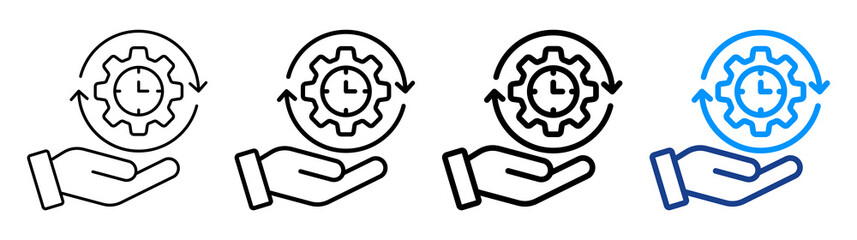 Efficiency Time Icon Different Style Outline Collection Set