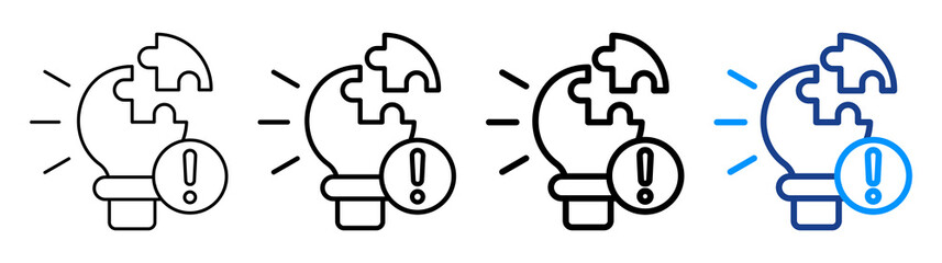 Problem Solving Icon Different Style Outline Collection Set
