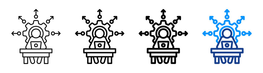 Work Skills Icon Different Style Outline Collection Set