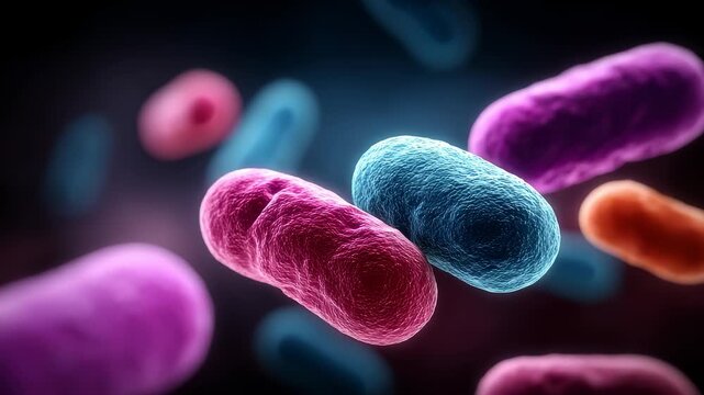 Colorful World of Bacteria Under Microscopic View