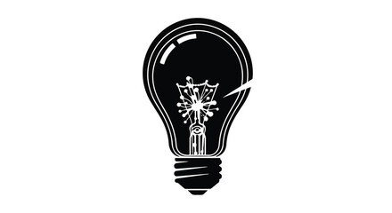 Obraz premium A broken incandescent light bulb glowing brightly, symbolizing a failed idea or burnout.