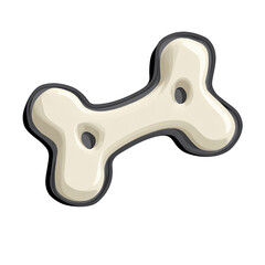 A playful cartoon-style bone graphic ideal for pet-related themes.