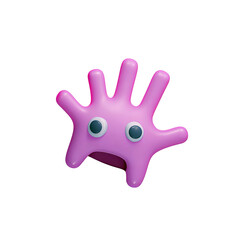 A playful pink character with hands and eyes, perfect for creative projects.