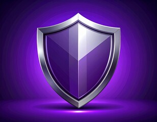 Vibrant metallic shield icon gleaming with robust digital protection and defense