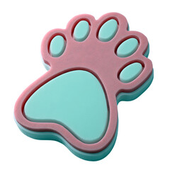Colorful paw print toy for pets, perfect for playful moments and interactive fun.