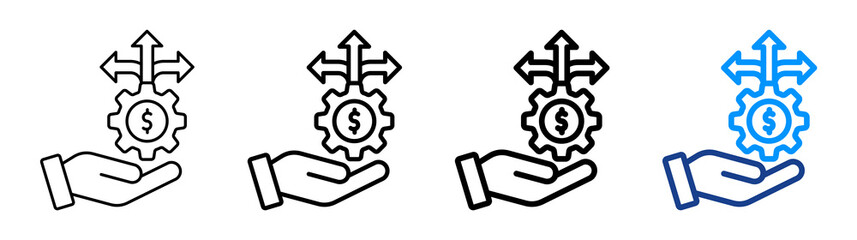 Financial Direction Icon Different Style Outline Collection Set