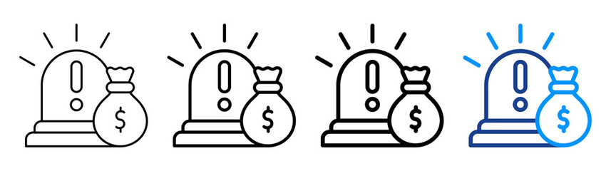 Emergency Funds Icon Different Style Outline Collection Set