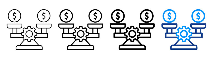 Financial Stability Icon Different Style Outline Collection Set