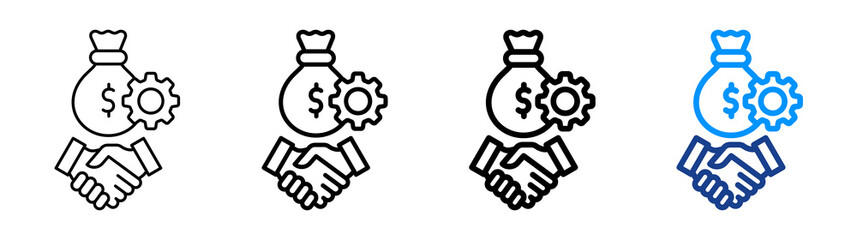 Financial Support Icon Different Style Outline Collection Set