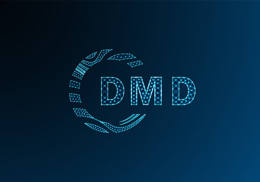 DMD low poly letter logo vector design. DMD lower poly logo design. DMD unique low poly logo design.