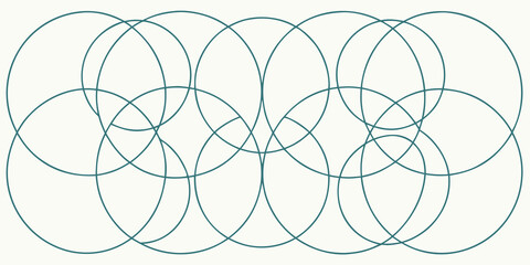 Elegant overlapping teal circles create a modern geometric pattern for sophisticated designs and backgrounds