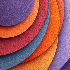 Abstract layered circles of textured colors