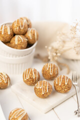 Carrot Cake Energy Balls – Healthy No-Bake Snack, Vegan, Gluten-Free, High-Fiber, Sugar-Free Protein Bites for Natural Energy and a Sweet Treat Anytime