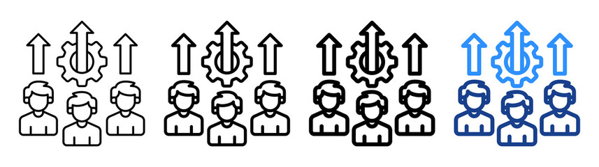 Workforce Development Icon Different Style Outline Collection Set