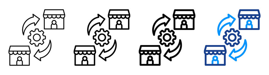 Labor Market Icon Different Style Outline Collection Set