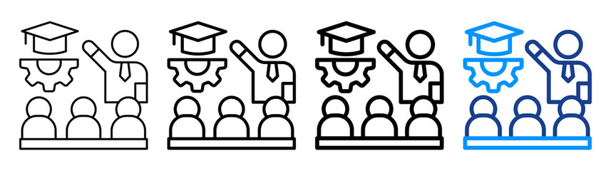 Vocational Training Icon Different Style Outline Collection Set