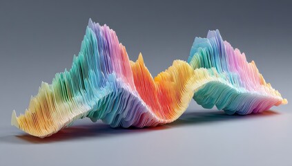 Abstract multicolored layered wave form