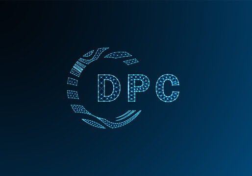 DPC low poly letter logo vector design. DPC lower poly logo design. DPC unique low poly logo design.