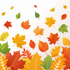 Obraz premium Autumn leaves falling, abstract vector illustration