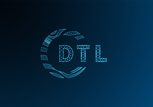 DTL low poly letter logo vector design. DTL lower poly logo design. DTL unique low poly logo design.