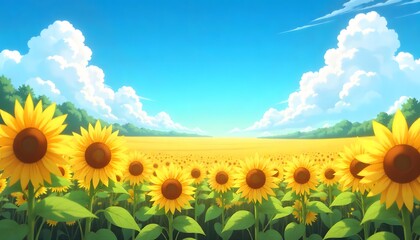 Obraz premium Golden Sunflowers in a Summer Field