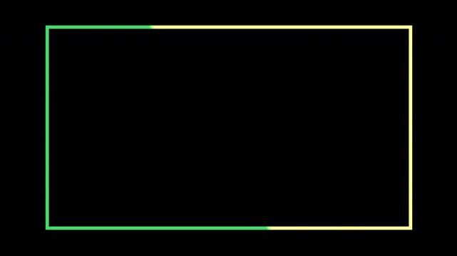 4k stock | Rectangle webcam overlays with colored border on black background suitable for streamers like Twitch.