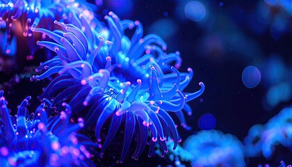 Vibrant, close-up view of anemone in aquarium