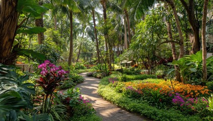 Fototapeta premium Lush tropical garden path (2)