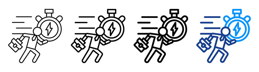 Fast Work Icon Different Style Outline Collection Set