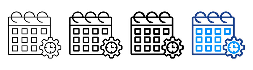 Schedule Management Icon Different Style Outline Collection Set