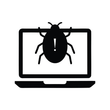 Computer virus detected with insect on screen causing security alert issue