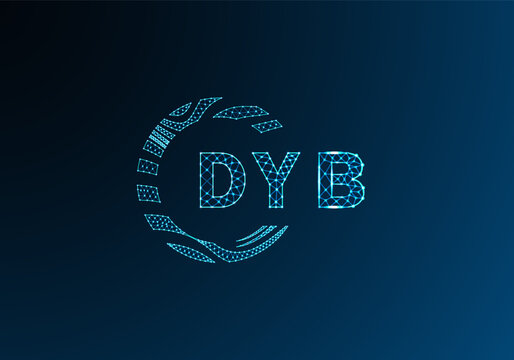 DYB low poly letter logo vector design. DYB lower poly logo design. DYB unique low poly logo design.