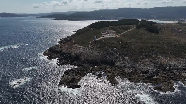 Faro de Lage de la Punta A Insua en Galicia