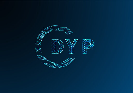 DYP low poly letter logo vector design. DYP lower poly logo design. DYP unique low poly logo design.