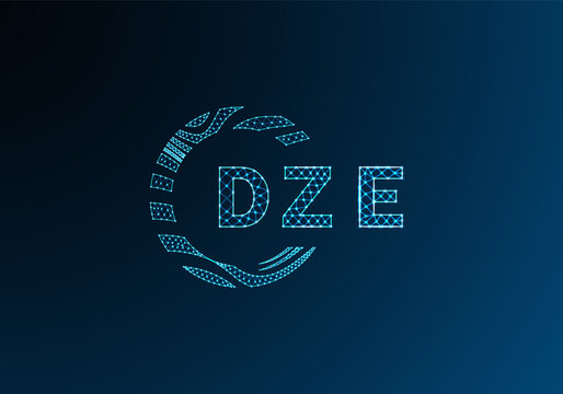 DZE low poly letter logo vector design. DZE lower poly logo design. DZE unique low poly logo design.