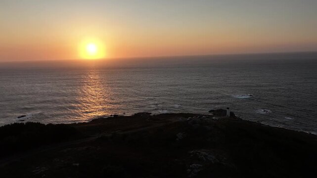 Faro de Lage de la Punta A Insua en Galicia
