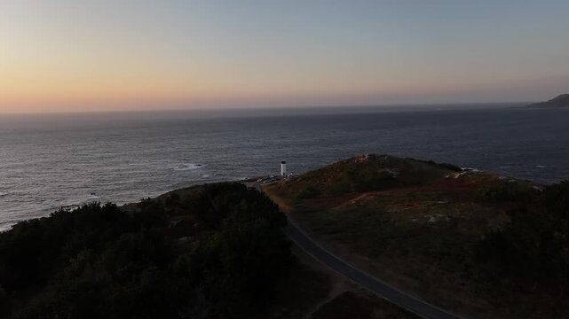 Faro de Lage de la Punta A Insua en Galicia