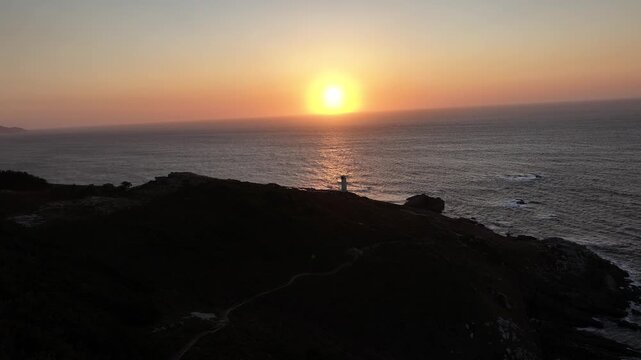 Faro de Lage de la Punta A Insua en Galicia