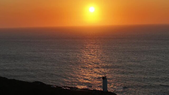 Faro de Lage de la Punta A Insua en Galicia