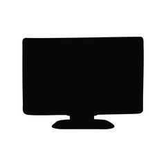 Silhouette of a modern flat screen television or computer monitor display