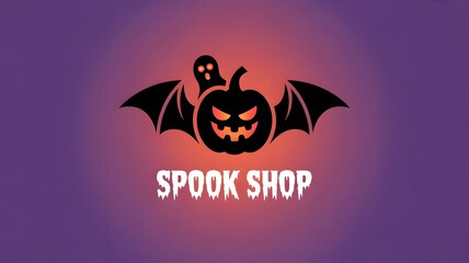 Halloween background with pumpkin bats and spooky autumn design