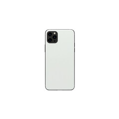 Sleek white smartphone case mockup isolated on a plain background for product design transparent background