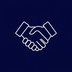 Simple Outline of Two Hands Shaking in Agreement