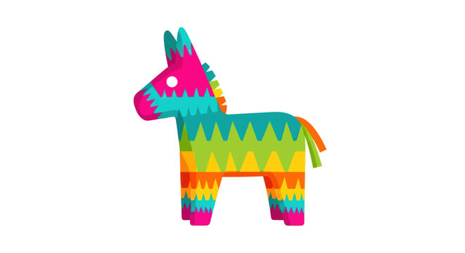 Vibrant Multi-Colored Donkey Pi?ata for Party Fun.