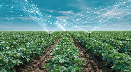 Agricultural field with smart irrigation