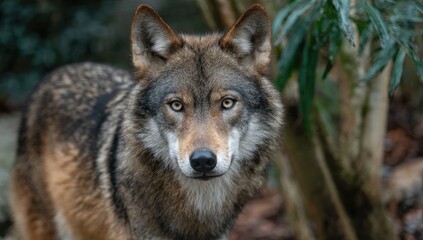 Fototapeta premium Close-up of a gray wolf