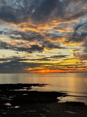 Sunset view of a sea near the beach