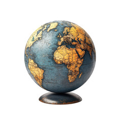 Antique globe featuring africa and south america perfect for geography enthusiasts and vintage decor collectors alike on transparent background